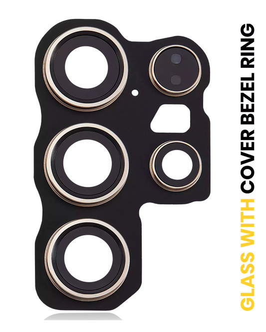 Back Camera Lens With Cover Bezel Ring For Samsung Galaxy S24 Ultra 5G (Titanium Yellow)