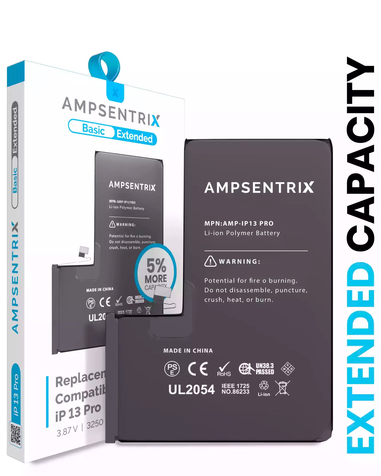 Replacement Battery For iPhone 13 Pro (AmpSentrix Basic Extended)