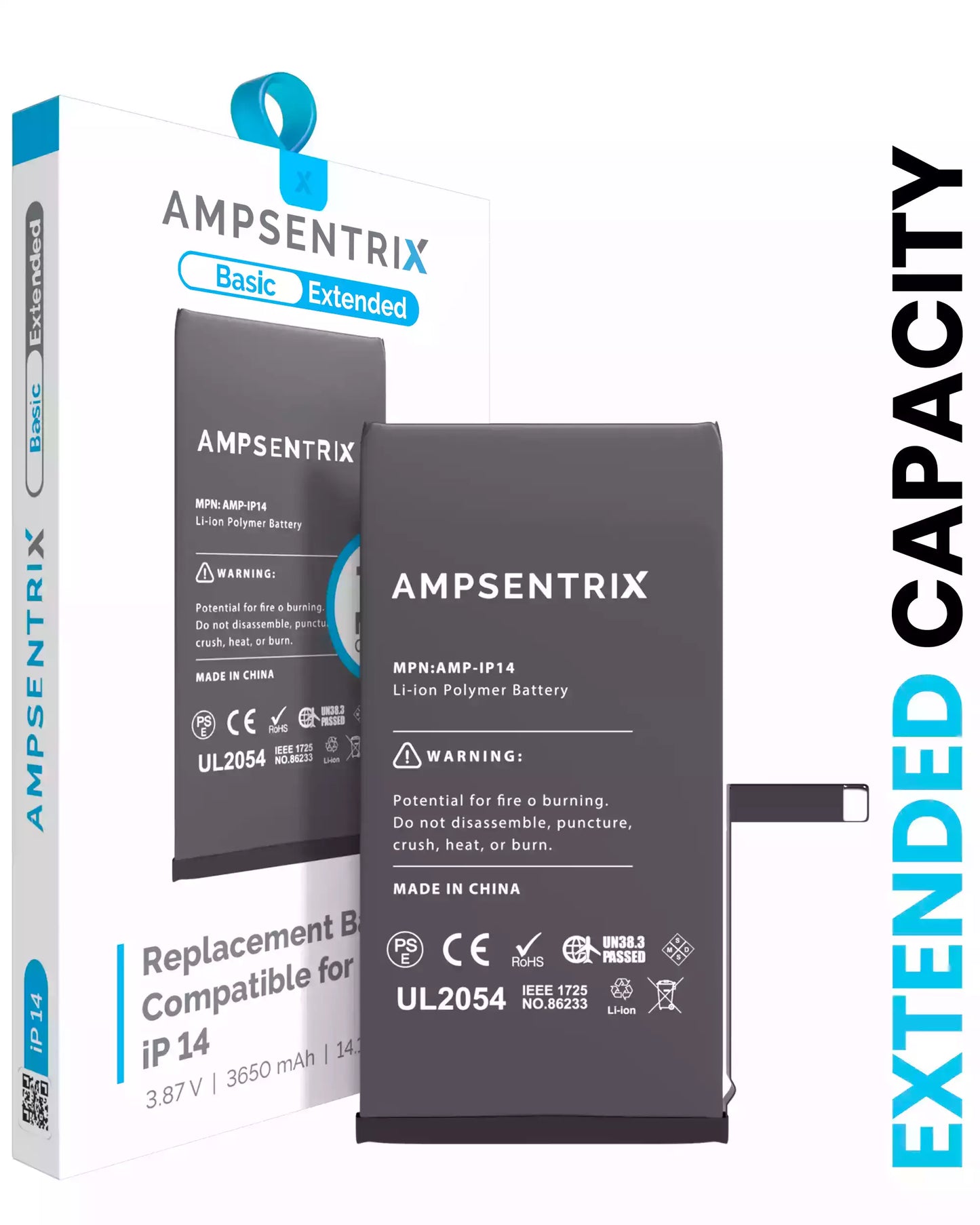Replacement Battery For iPhone 14 (AmpSentrix Basic Extended)