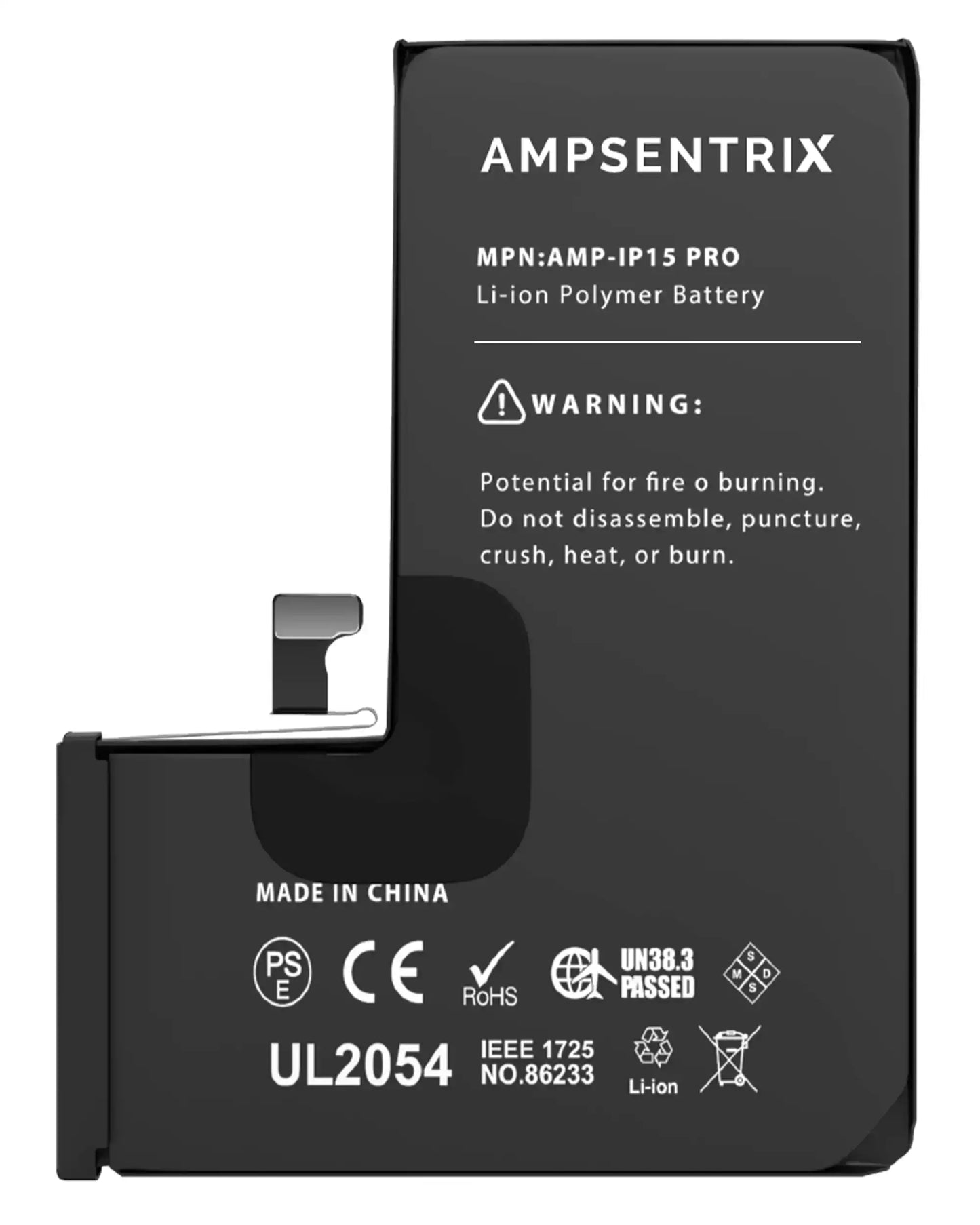 Replacement Battery For iPhone 15 Pro (AmpSentrix Basic Extended)