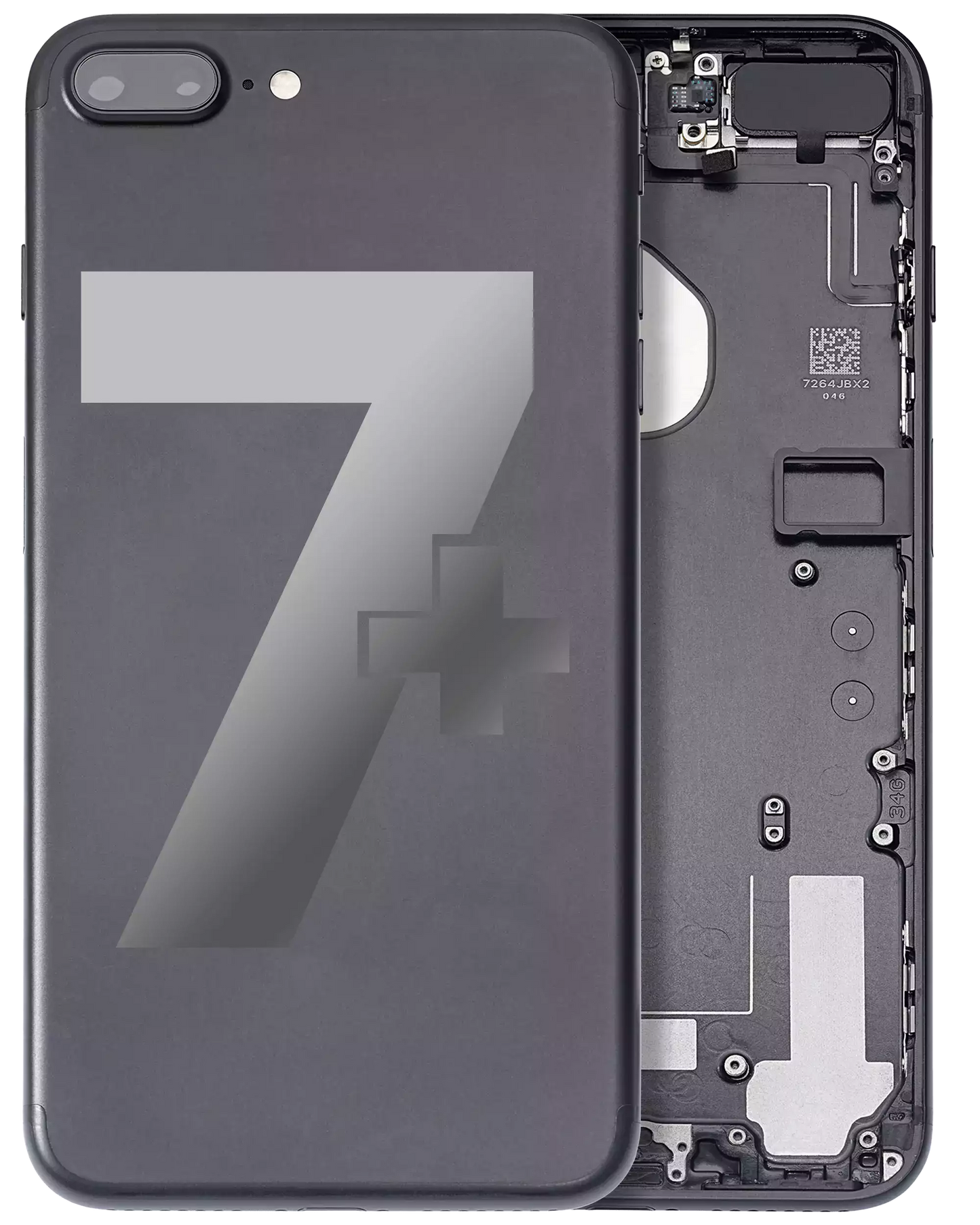 Back Housing W/ Small Parts For iPhone 7 Plus (Used OEM Pull: Grade A) (Matte Black)