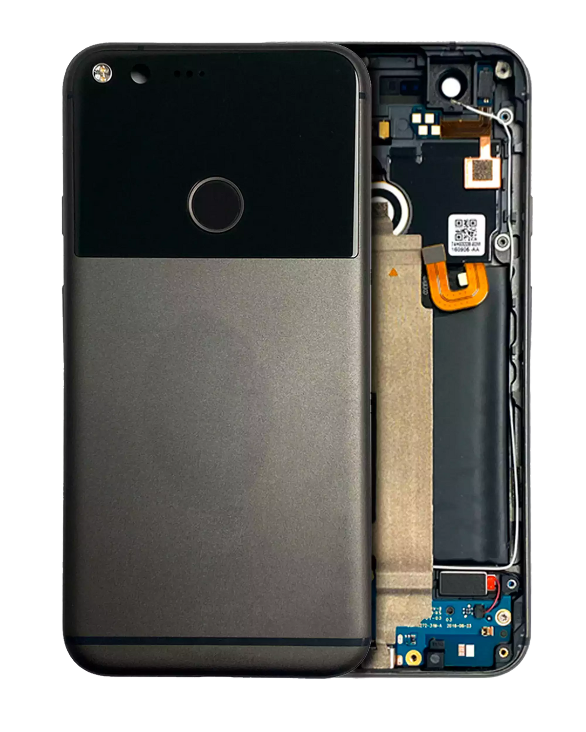 Back Housing W/ Small Components Pre-Installed For Google Pixel XL (Used OEM Pull: Grade A) (Black) - replacement part product view