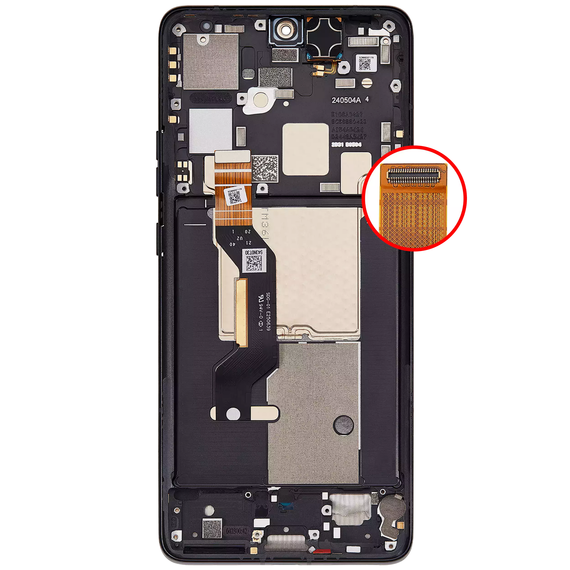 OLED Assembly With Frame For Motorola Moto Edge 50 Pro (XT2403 / 2024) (Refurbished) (Black Beauty) | SKU 107082142302 | image 8