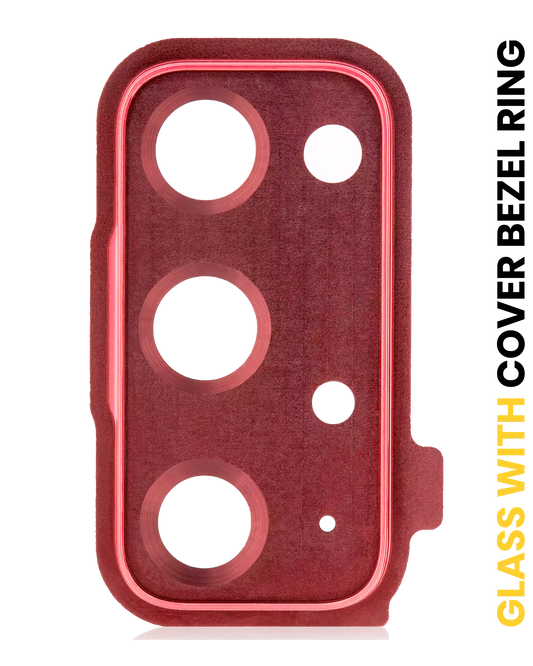 Back Camera Lens With Cover Bezel Ring For Samsung Galaxy S20 FE 4G / 5G (Cloud Red)