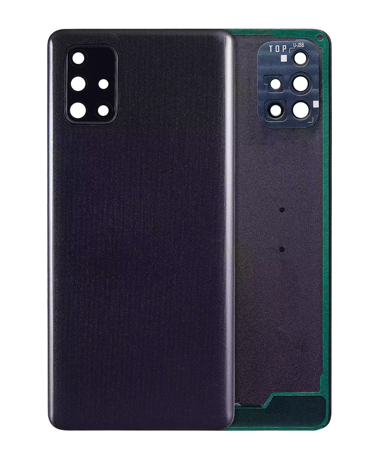 Back Cover Glass With Camera Lens For Samsung Galaxy A71 (A715 / 2020) (Service Pack) (Black)