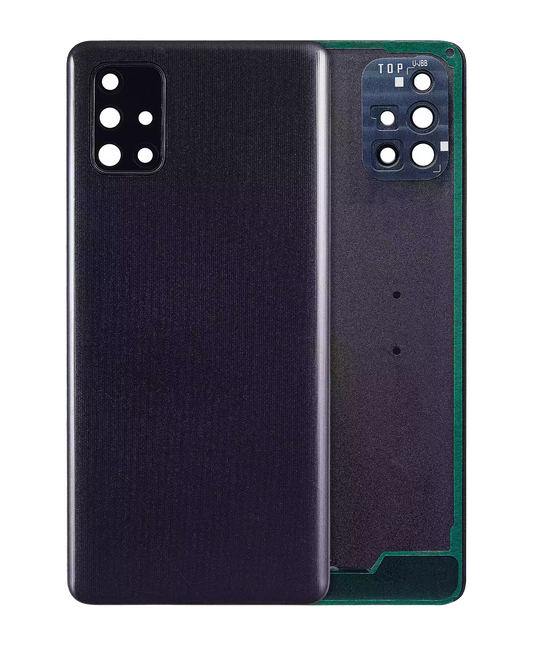 Back Cover Glass With Camera Lens For Samsung Galaxy A71 (A715 / 2020) (Service Pack) (Black)