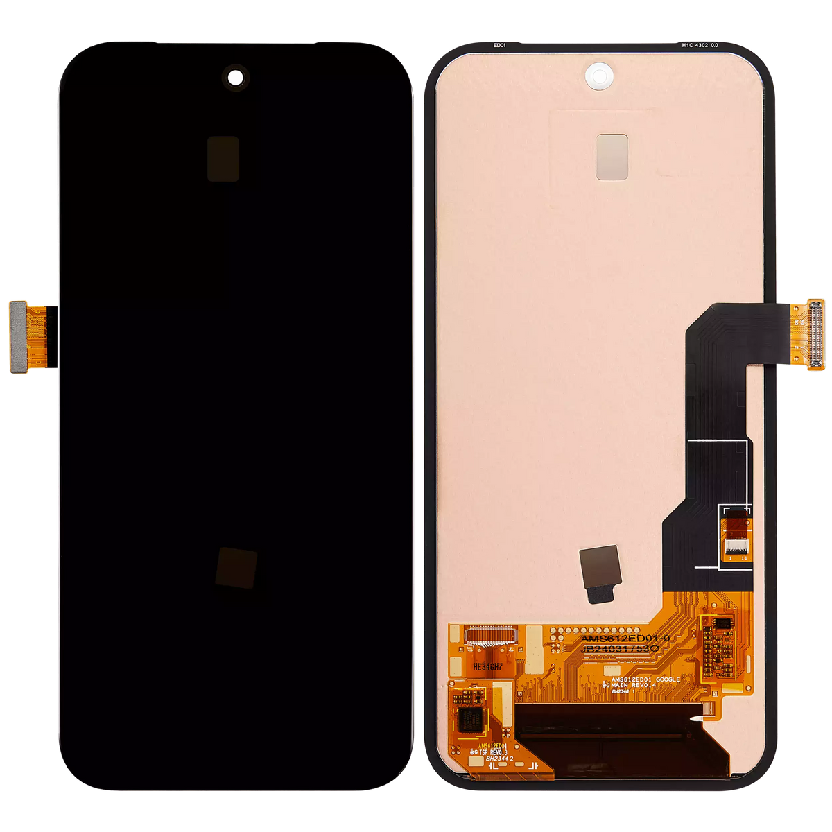 OLED Assembly Without Frame (Without Fingerprint Sensor) For Google Pixel 8A (Refurbished) (All Colors) - repair component detailed angle