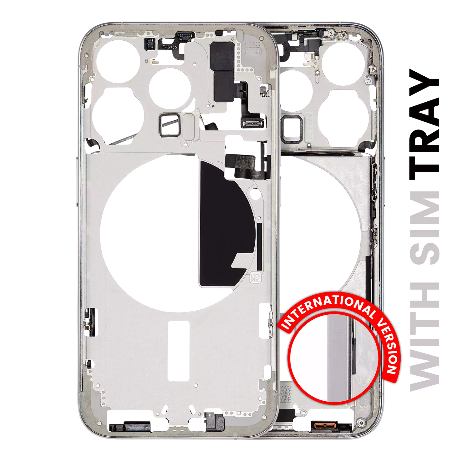 Mid-Frame Housing W/ Small Parts For iPhone 15 Pro (EU / Global Version) (Aftermarket Plus) (White Titanium)