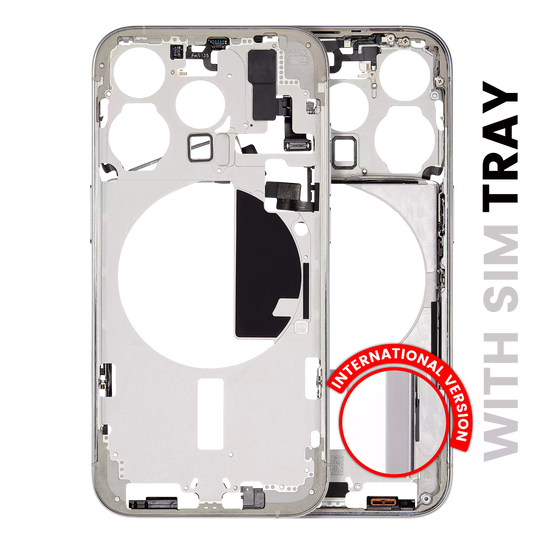 Mid-Frame Housing W/ Small Parts For iPhone 15 Pro (EU / Global Version) (Aftermarket Plus) (White Titanium)