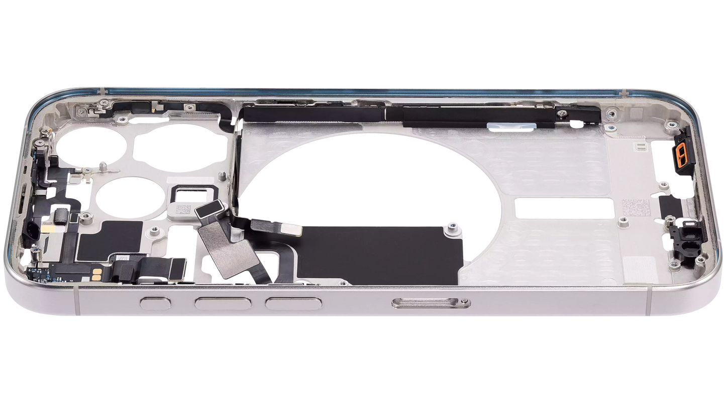Mid-Frame Housing W/ Small Parts For iPhone 15 Pro (EU / Global Version) (Aftermarket Plus) (White Titanium)