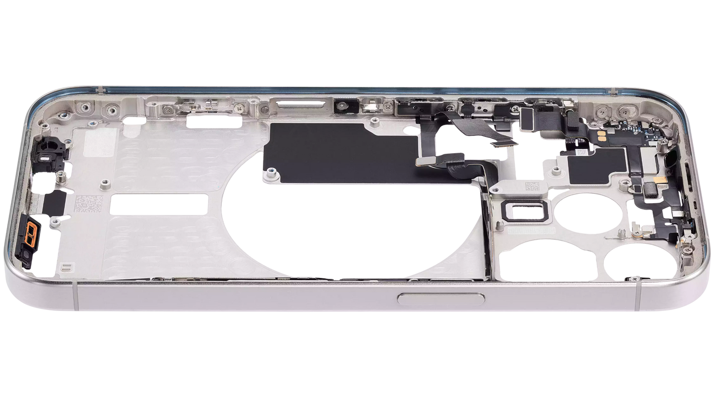 Mid-Frame Housing W/ Small Parts For iPhone 15 Pro (EU / Global Version) (Aftermarket Plus) (White Titanium)