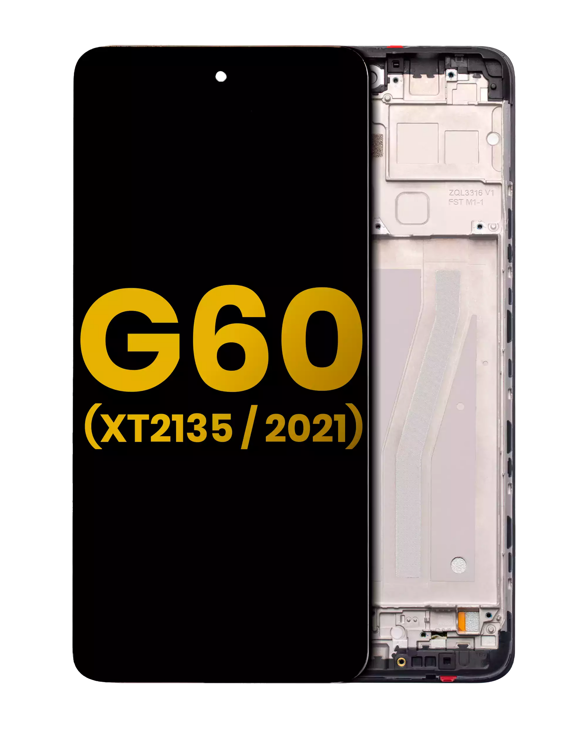 LCD Assembly With Frame For Motorola Moto G60 (XT2135 / 2021) (Refurbished) (Black) replacement part for compatible Motorola phone, SKU 107082077801, product image 1