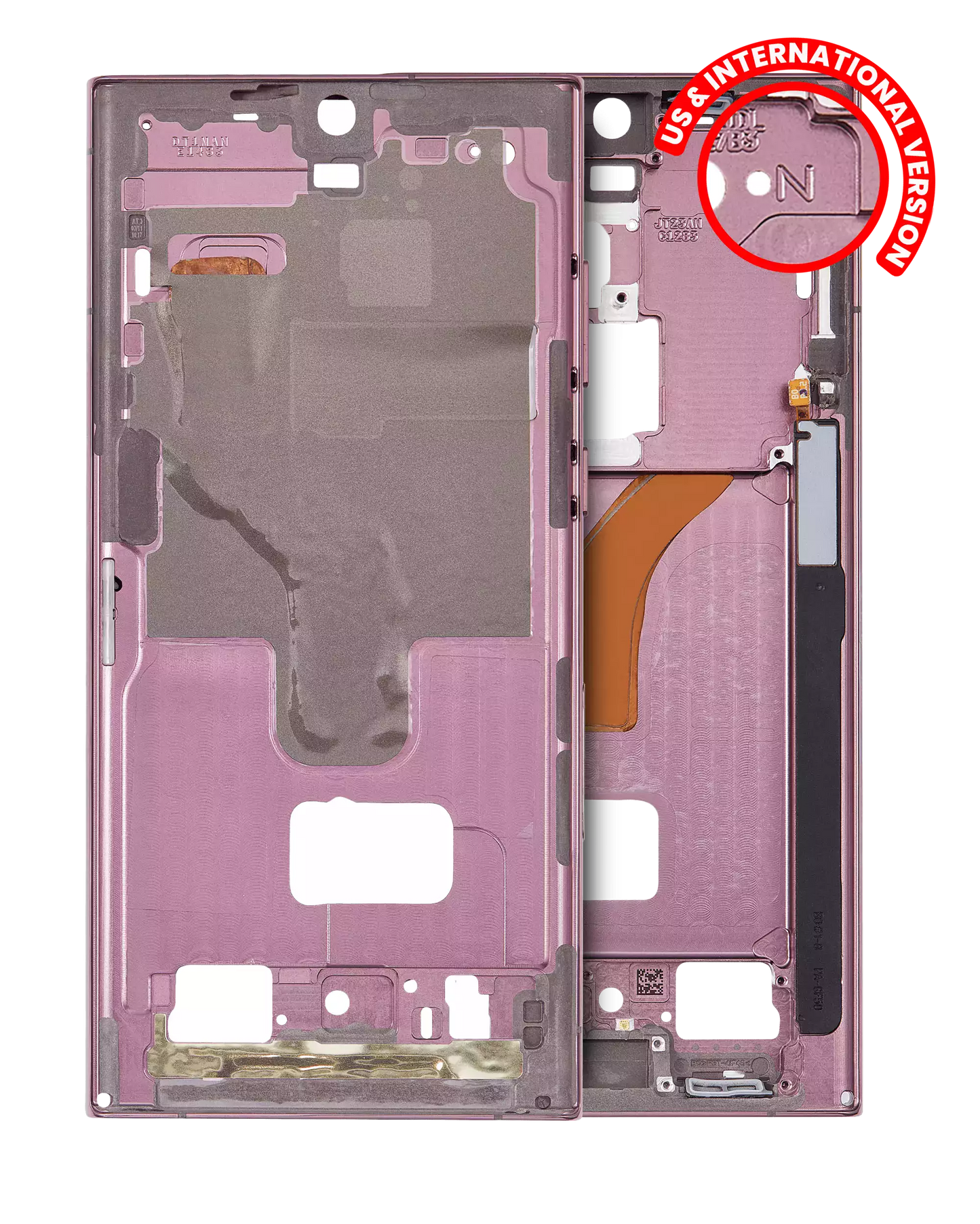 Mid-Frame Housing For Samsung Galaxy S22 Ultra 5G (US & International Version) (Burgundy)
