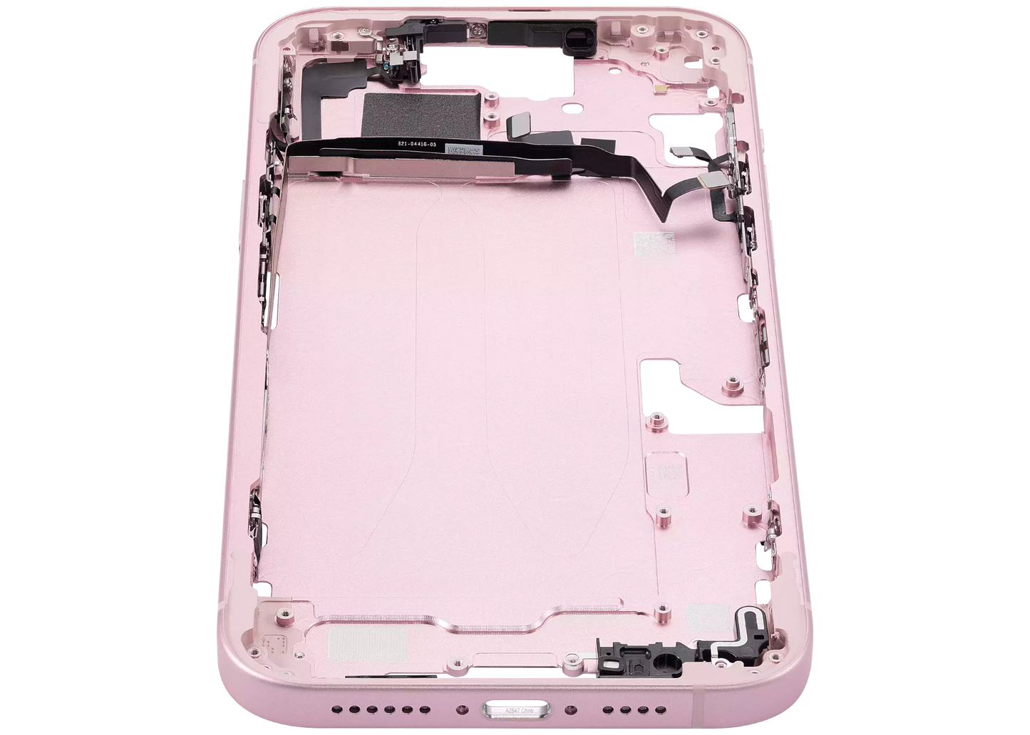 Mid-Frame Housing W/ Small Parts For iPhone 15 Plus (US Version) (Aftermarket Plus) (Pink)