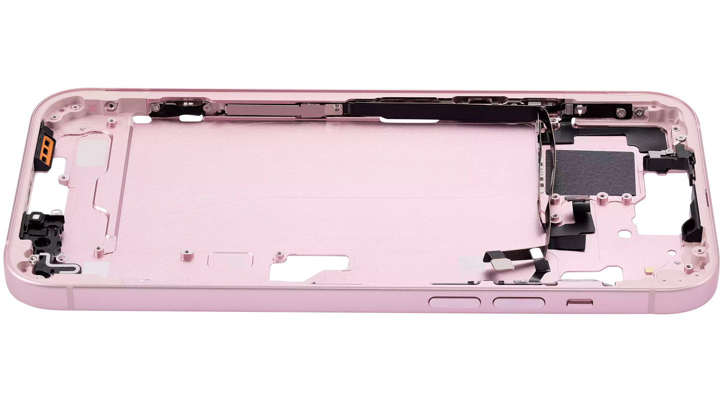 Mid-Frame Housing W/ Small Parts For iPhone 15 Plus (US Version) (Aftermarket Plus) (Pink)