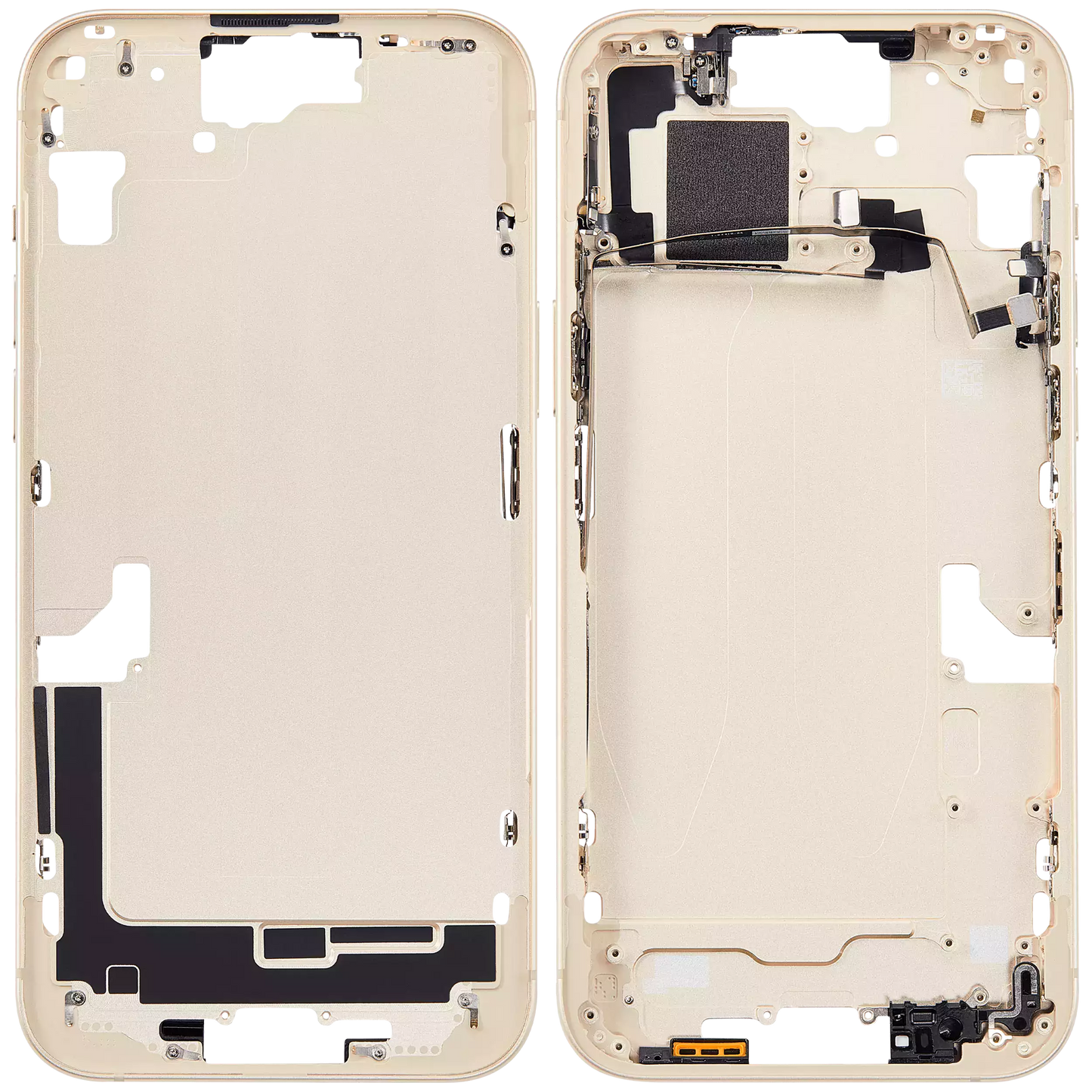 Mid-Frame Housing W/ Small Parts For iPhone 15 Plus (US Version) (Aftermarket Plus) (Yellow)