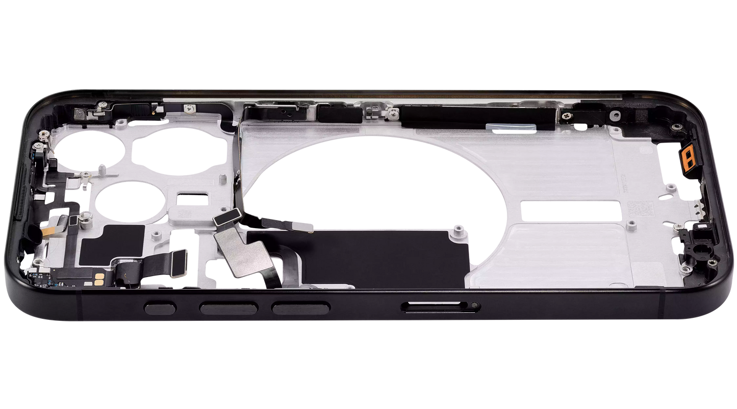 Mid-Frame Housing W/ Small Parts For iPhone 15 Pro (EU / Global Version) (Aftermarket Plus) (Black Titanium)