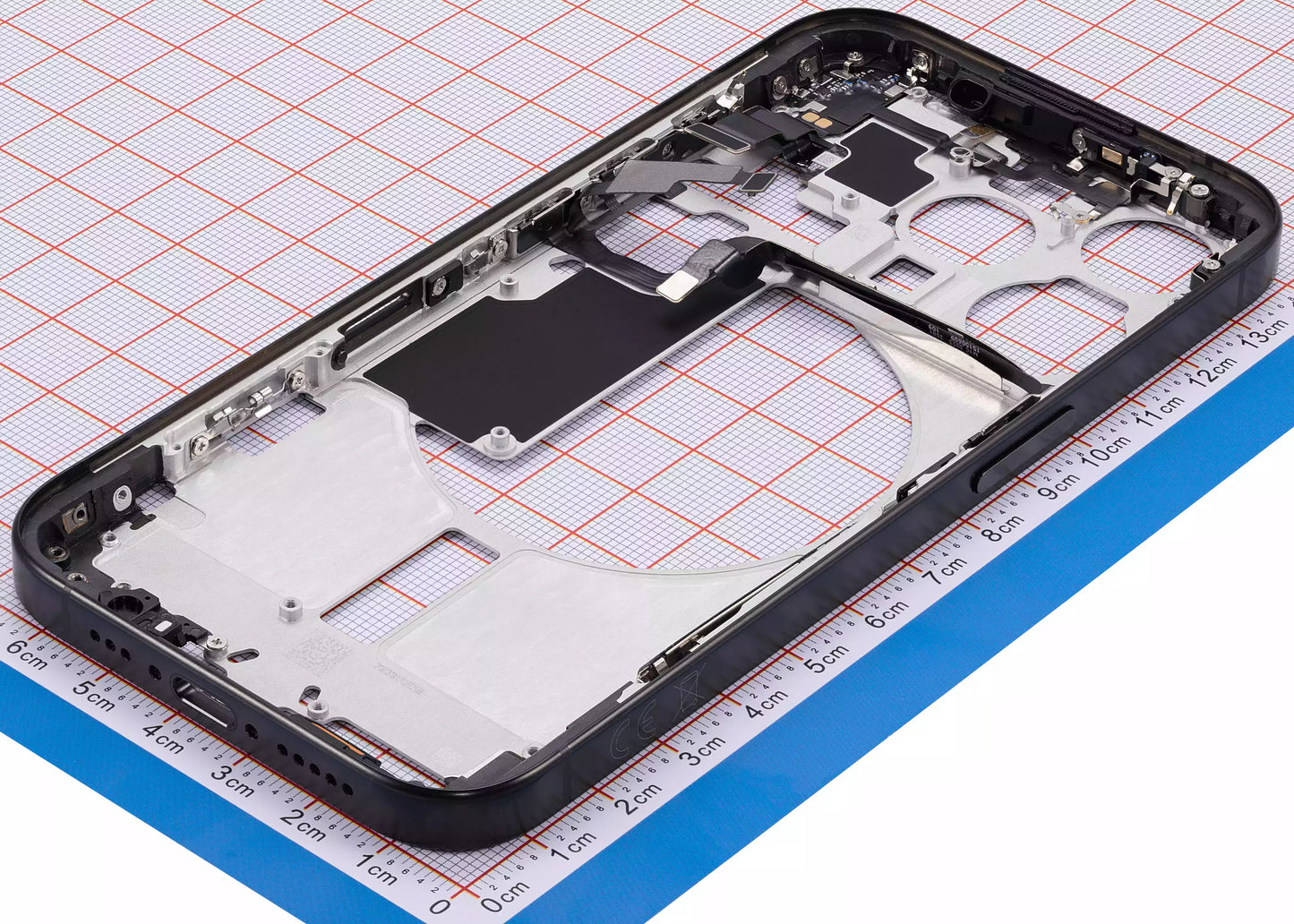 Mid-Frame Housing W/ Small Parts For iPhone 15 Pro (EU / Global Version) (Aftermarket Plus) (Black Titanium)