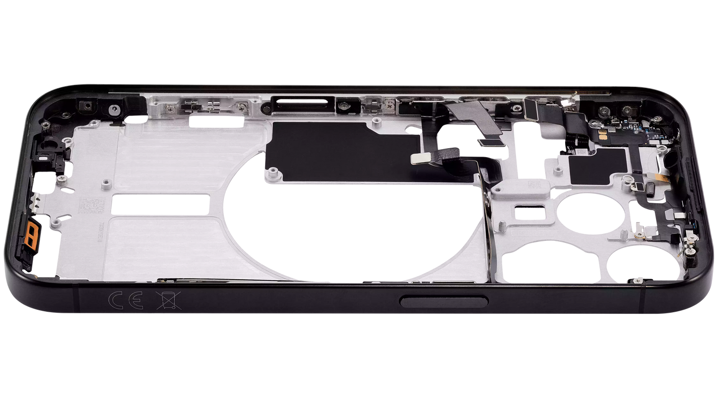 Mid-Frame Housing W/ Small Parts For iPhone 15 Pro (EU / Global Version) (Aftermarket Plus) (Black Titanium)