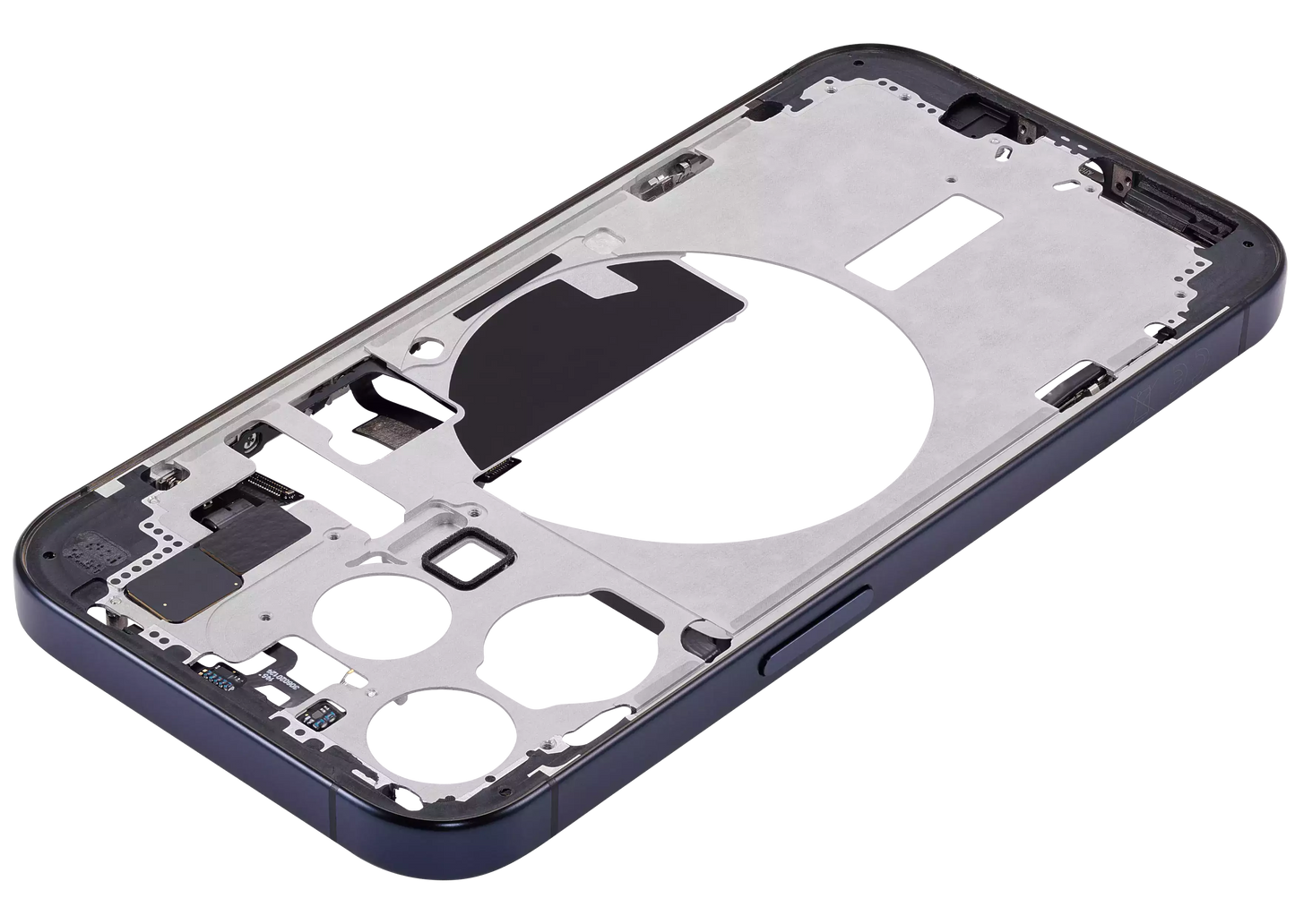 Mid-Frame Housing W/ Small Parts For iPhone 15 Pro (EU / Global Version) (Aftermarket Plus) (Blue Titanium)