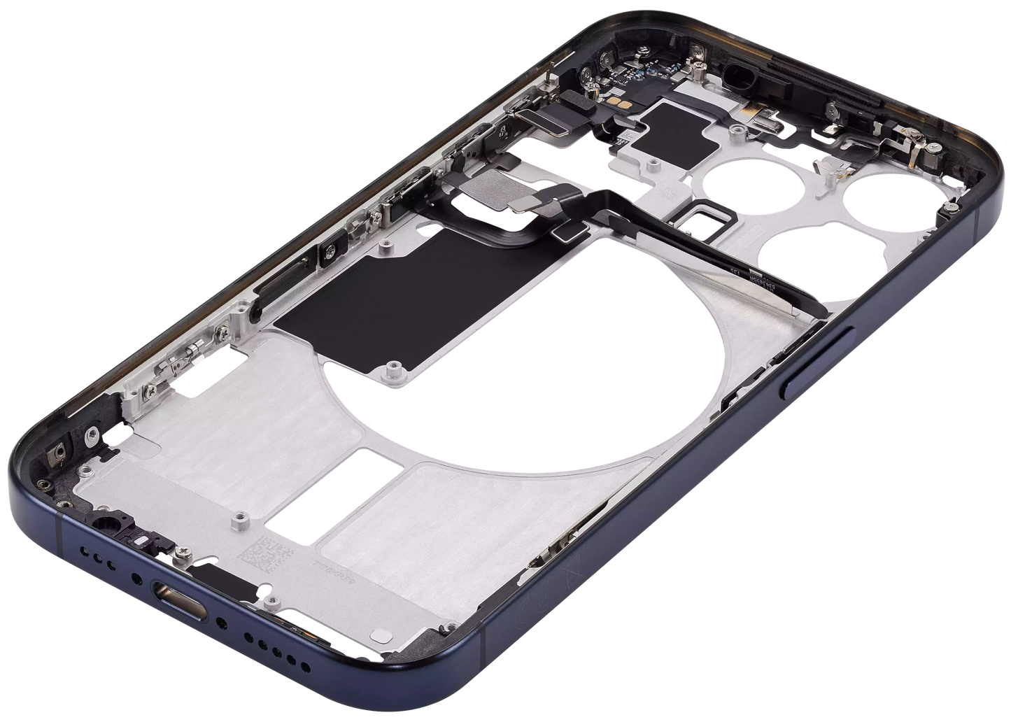 Mid-Frame Housing W/ Small Parts For iPhone 15 Pro (EU / Global Version) (Aftermarket Plus) (Blue Titanium)