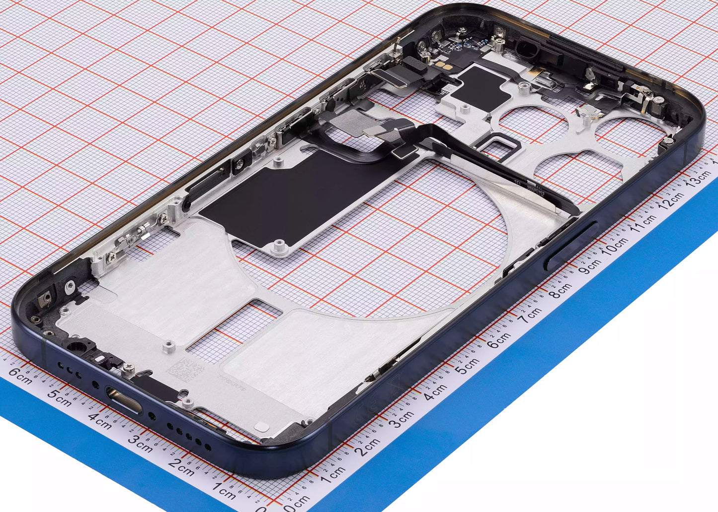 Mid-Frame Housing W/ Small Parts For iPhone 15 Pro (EU / Global Version) (Aftermarket Plus) (Blue Titanium)