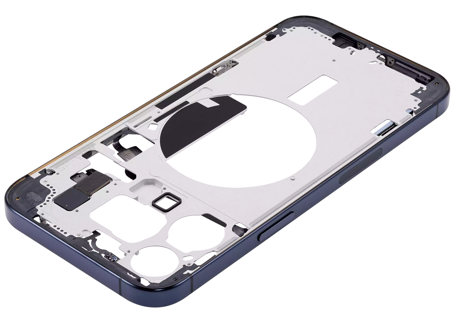 Mid-Frame Housing W/ Small Parts For iPhone 15 Pro Max (US Version) (Aftermarket Plus) (Blue Titanium)