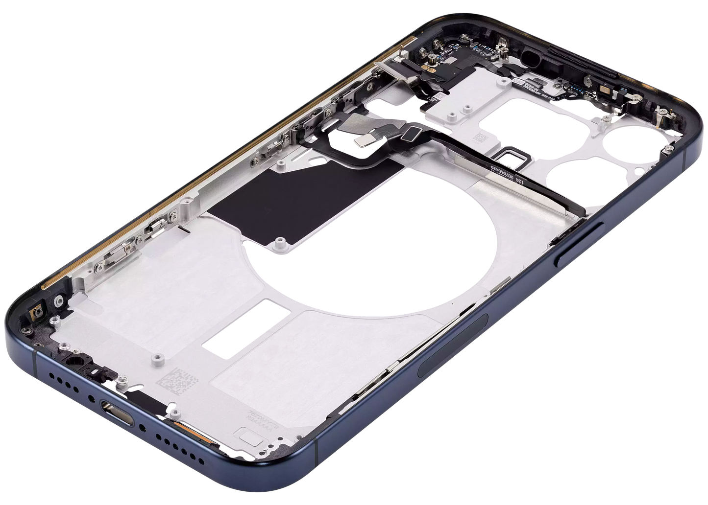 Mid-Frame Housing W/ Small Parts For iPhone 15 Pro Max (US Version) (Aftermarket Plus) (Blue Titanium)