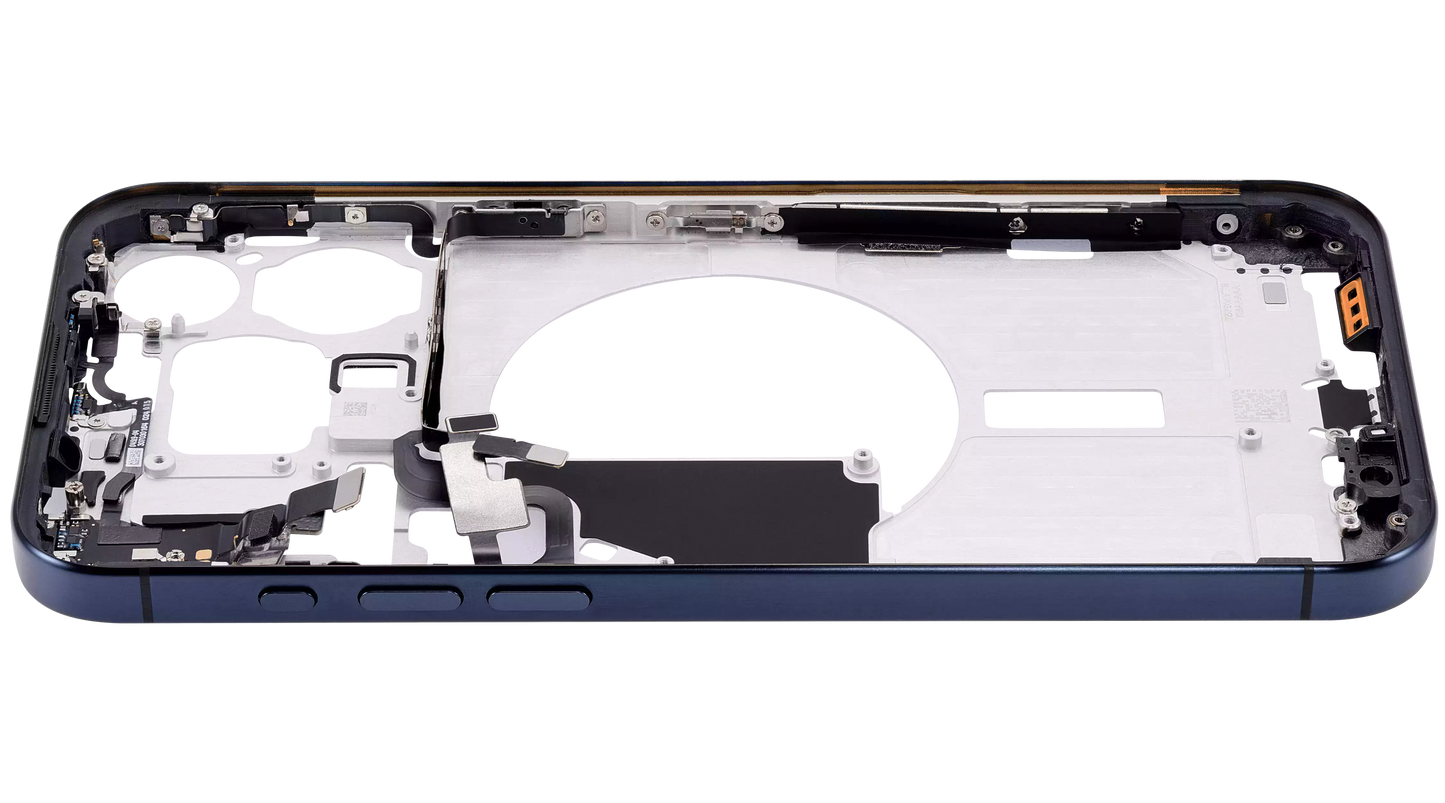 Mid-Frame Housing W/ Small Parts For iPhone 15 Pro Max (US Version) (Aftermarket Plus) (Blue Titanium)