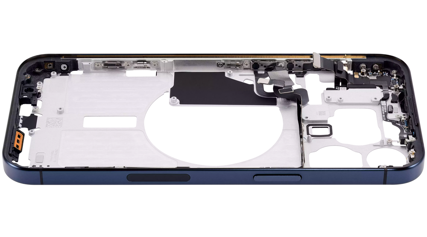 Mid-Frame Housing W/ Small Parts For iPhone 15 Pro Max (US Version) (Aftermarket Plus) (Blue Titanium)