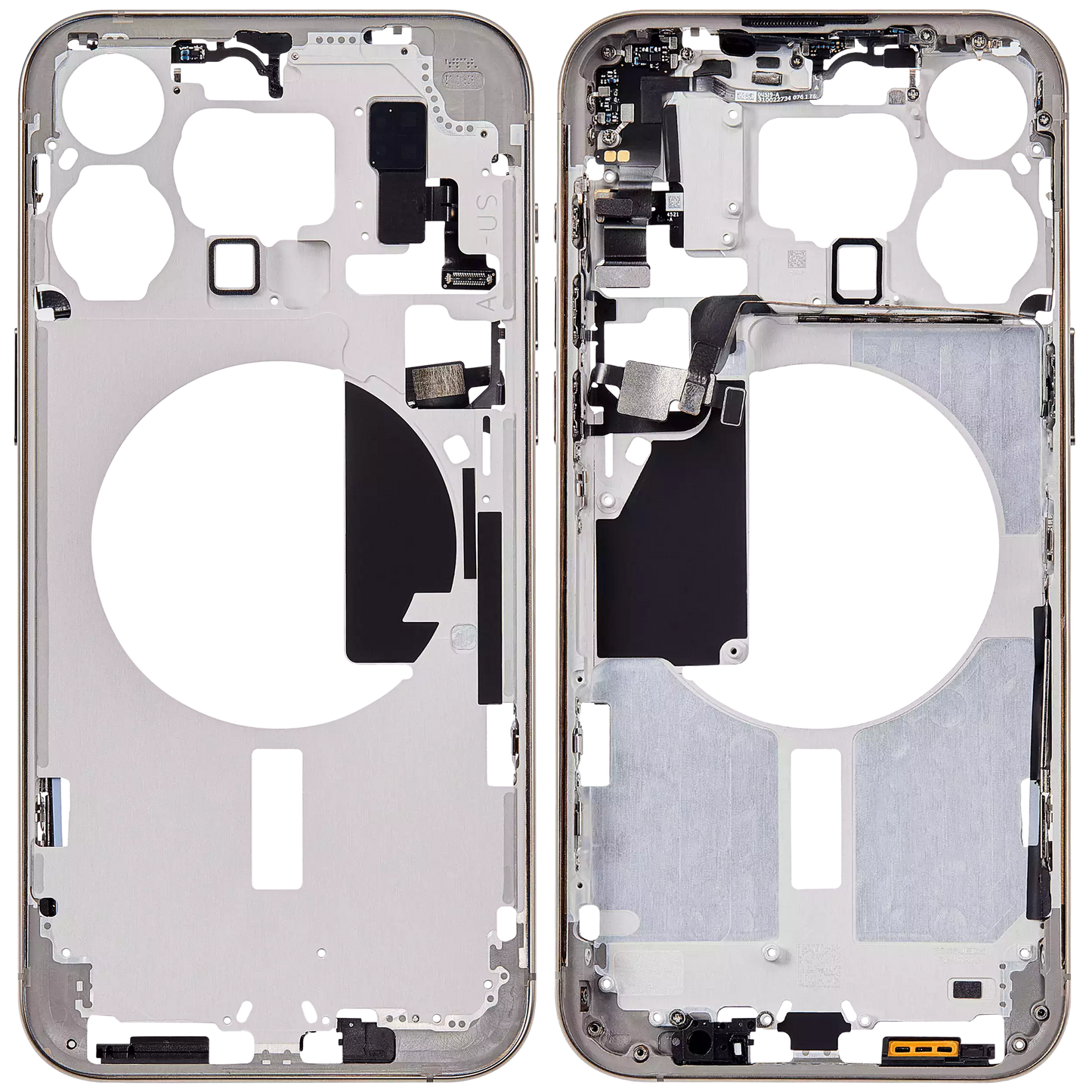 Mid-Frame Housing W/ Small Parts For iPhone 15 Pro Max (US Version) (Aftermarket Plus) (Natural Titanium)