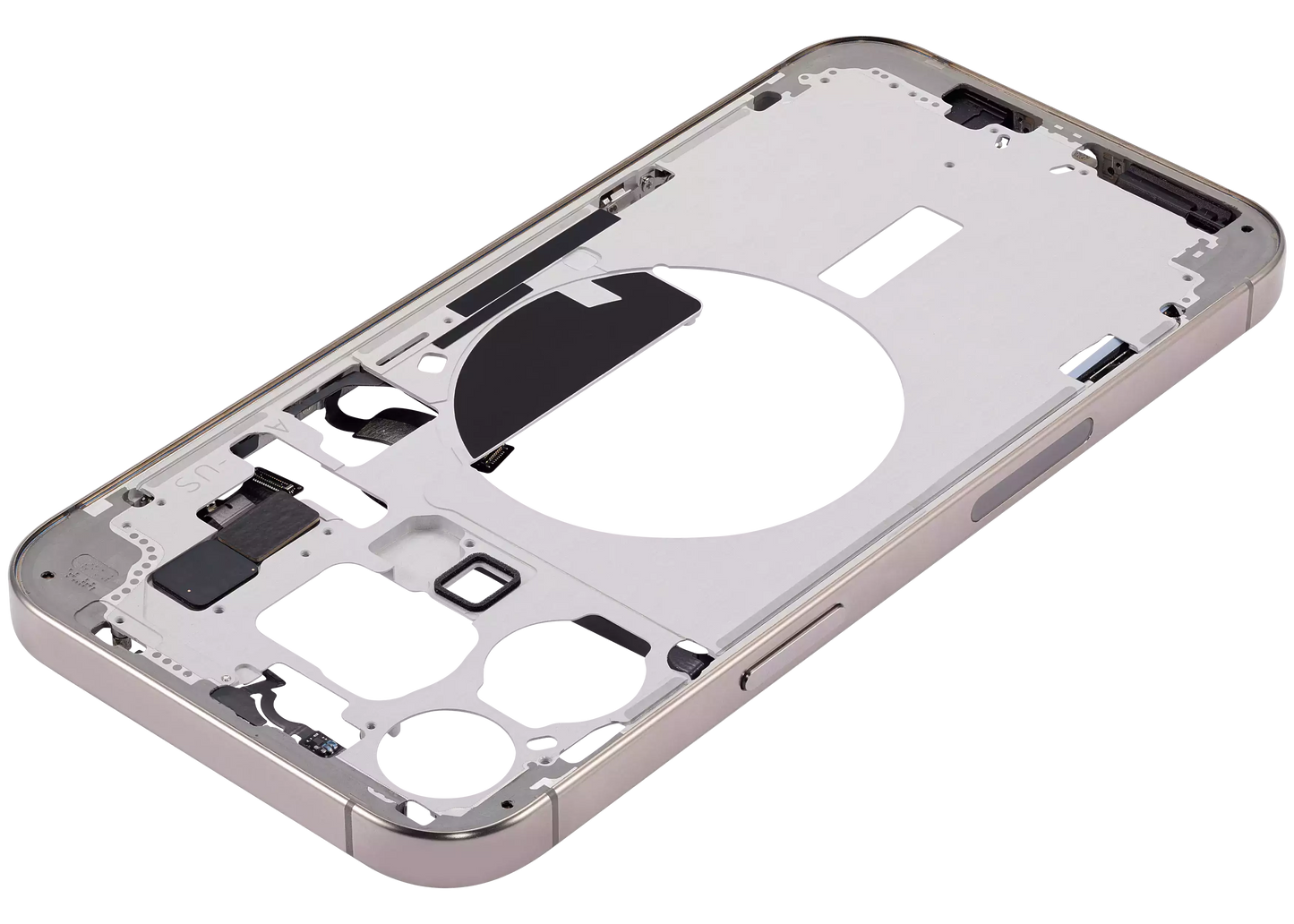 Mid-Frame Housing W/ Small Parts For iPhone 15 Pro Max (US Version) (Aftermarket Plus) (Natural Titanium)