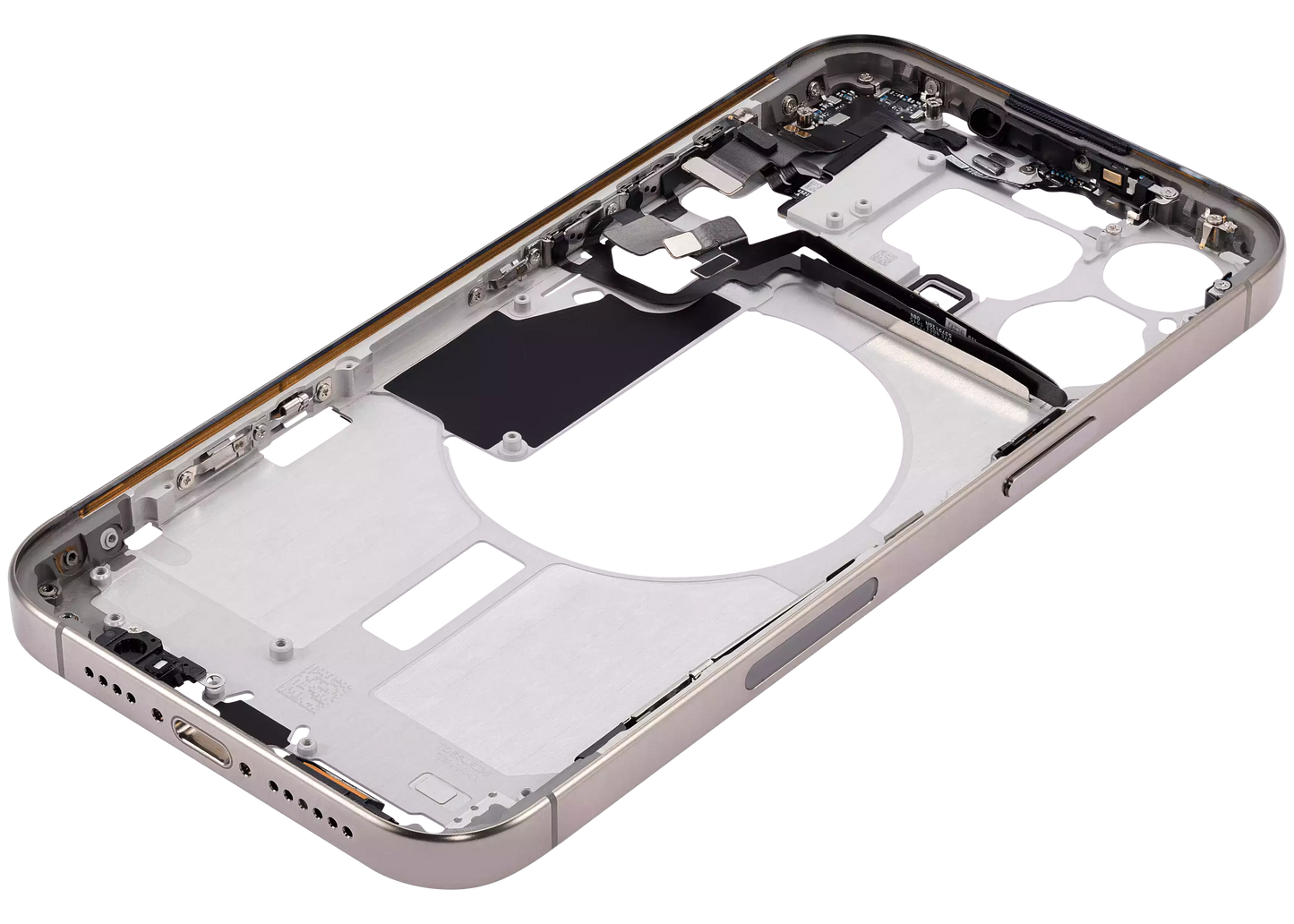 Mid-Frame Housing W/ Small Parts For iPhone 15 Pro Max (US Version) (Aftermarket Plus) (Natural Titanium)