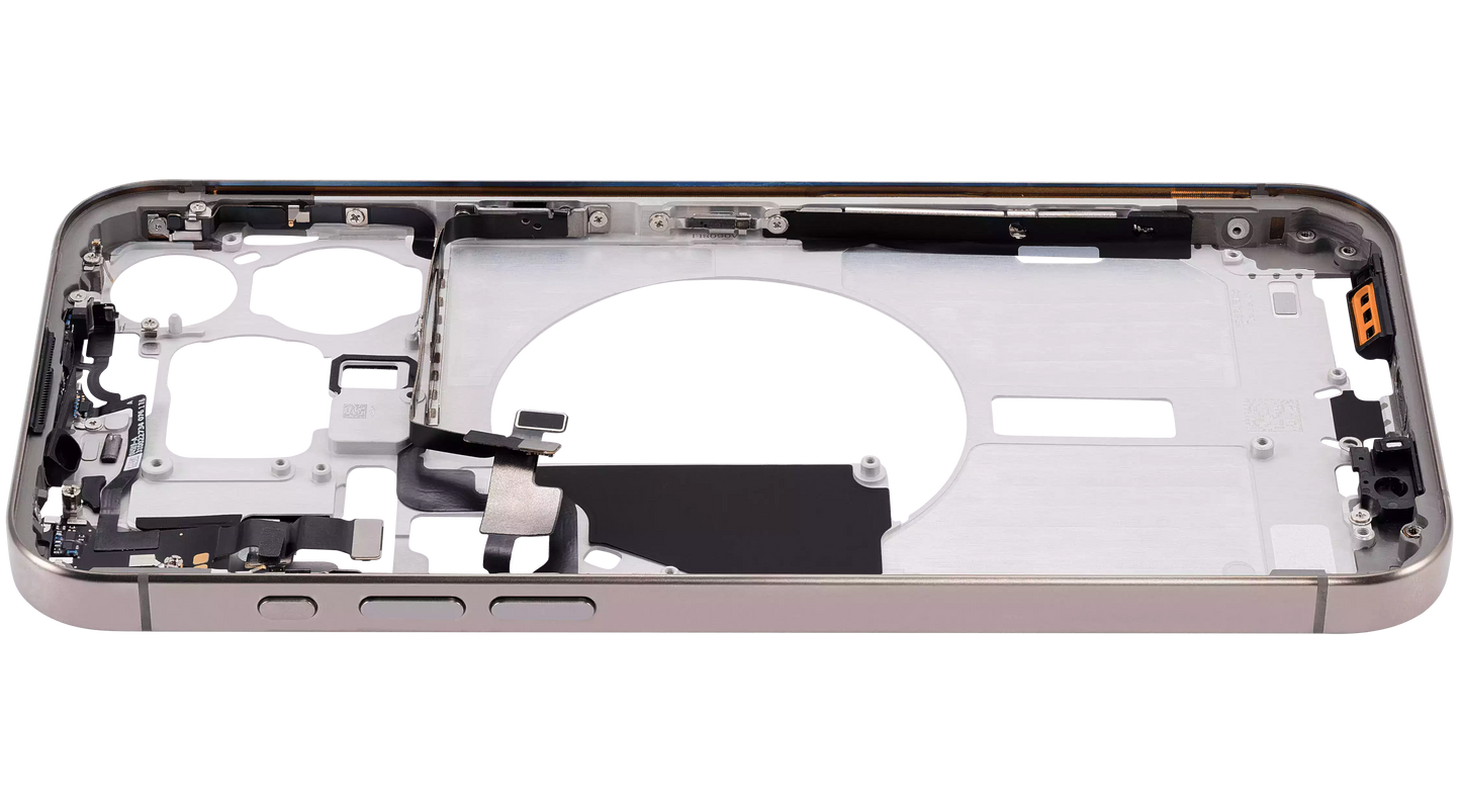 Mid-Frame Housing W/ Small Parts For iPhone 15 Pro Max (US Version) (Aftermarket Plus) (Natural Titanium)