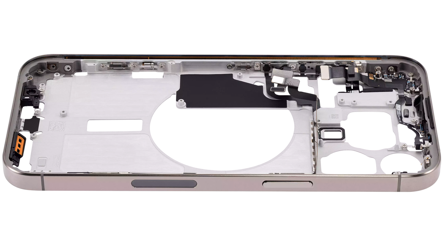 Mid-Frame Housing W/ Small Parts For iPhone 15 Pro Max (US Version) (Aftermarket Plus) (Natural Titanium)