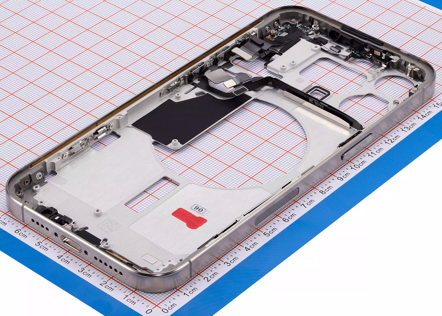 Mid-Frame Housing W/ Small Parts For iPhone 15 Pro Max (US Version) (Aftermarket Plus) (Natural Titanium)