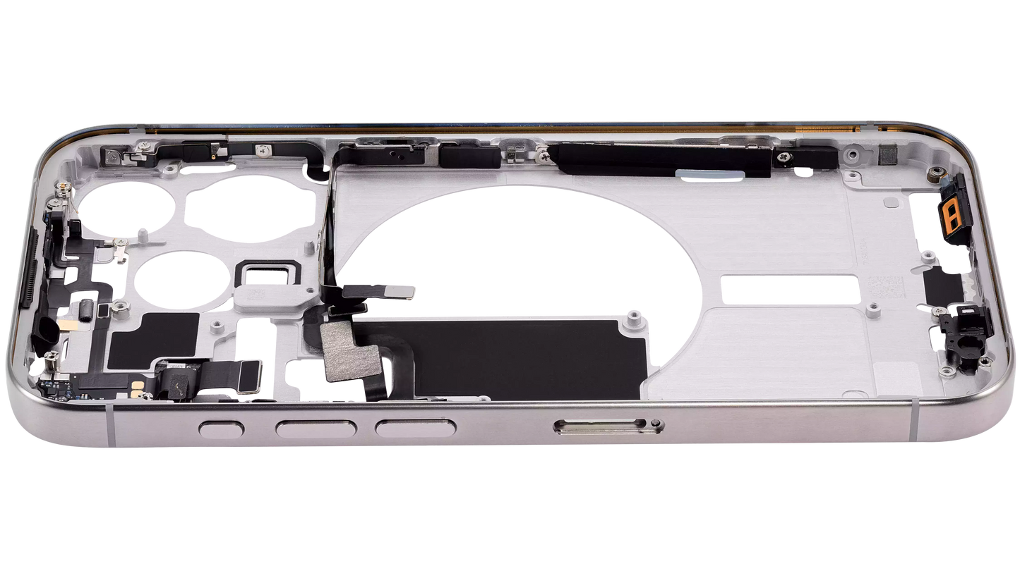 Mid-Frame Housing W/ Small Parts For iPhone 15 Pro (EU / Global Version) (Aftermarket Plus) (Natural Titanium)