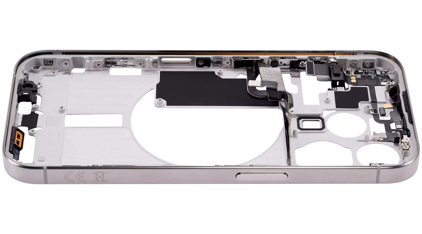 Mid-Frame Housing W/ Small Parts For iPhone 15 Pro (EU / Global Version) (Aftermarket Plus) (Natural Titanium)