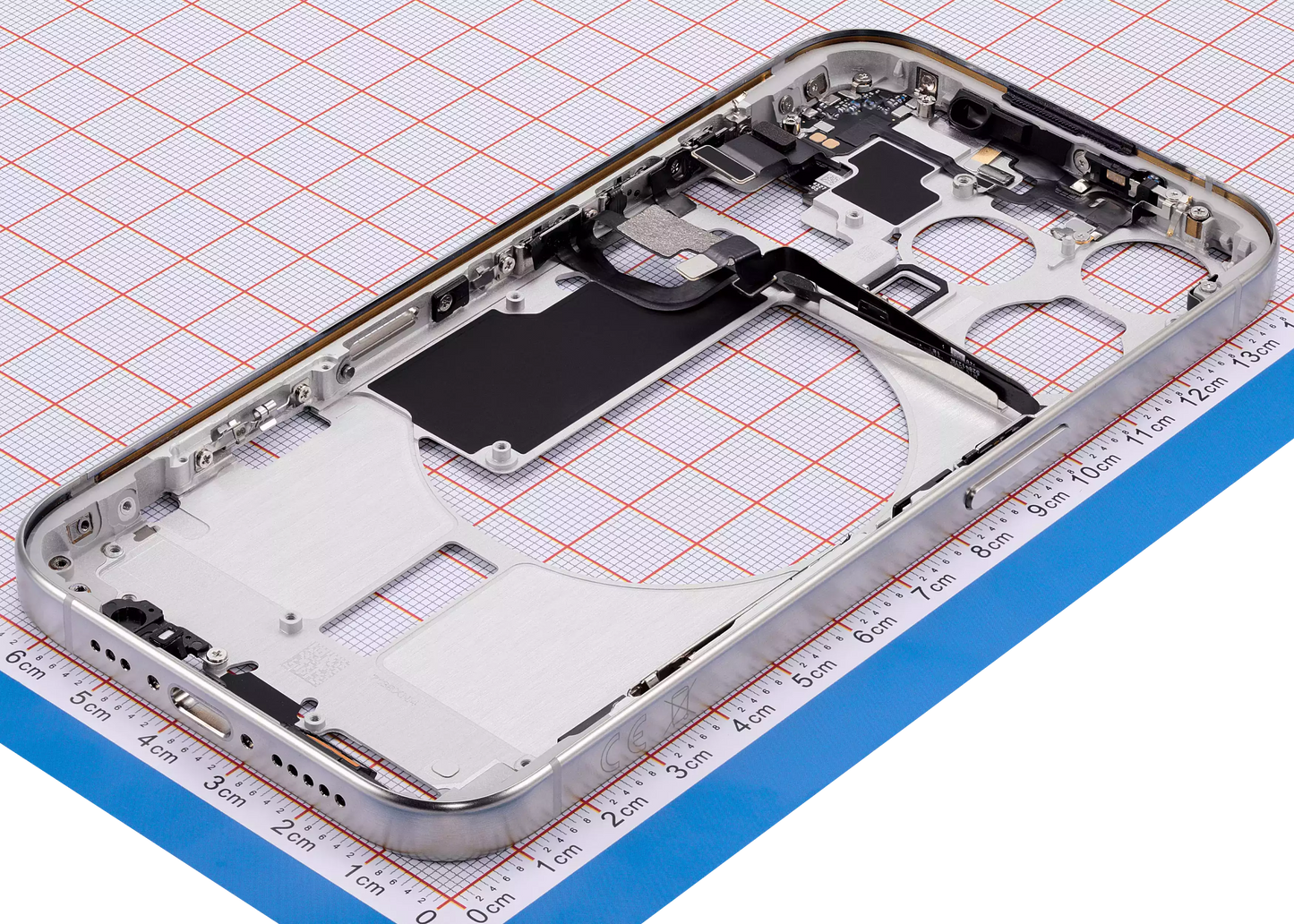 Mid-Frame Housing W/ Small Parts For iPhone 15 Pro (EU / Global Version) (Aftermarket Plus) (Natural Titanium)