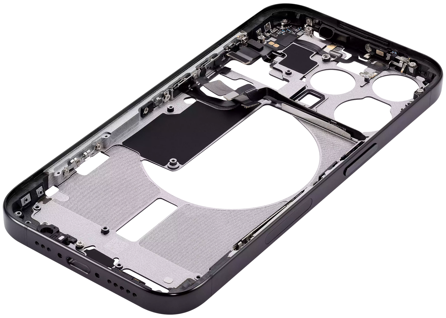 Mid-Frame Housing W/ Small Parts For iPhone 15 Pro (US Version) (Aftermarket Plus) (Black Titanium)
