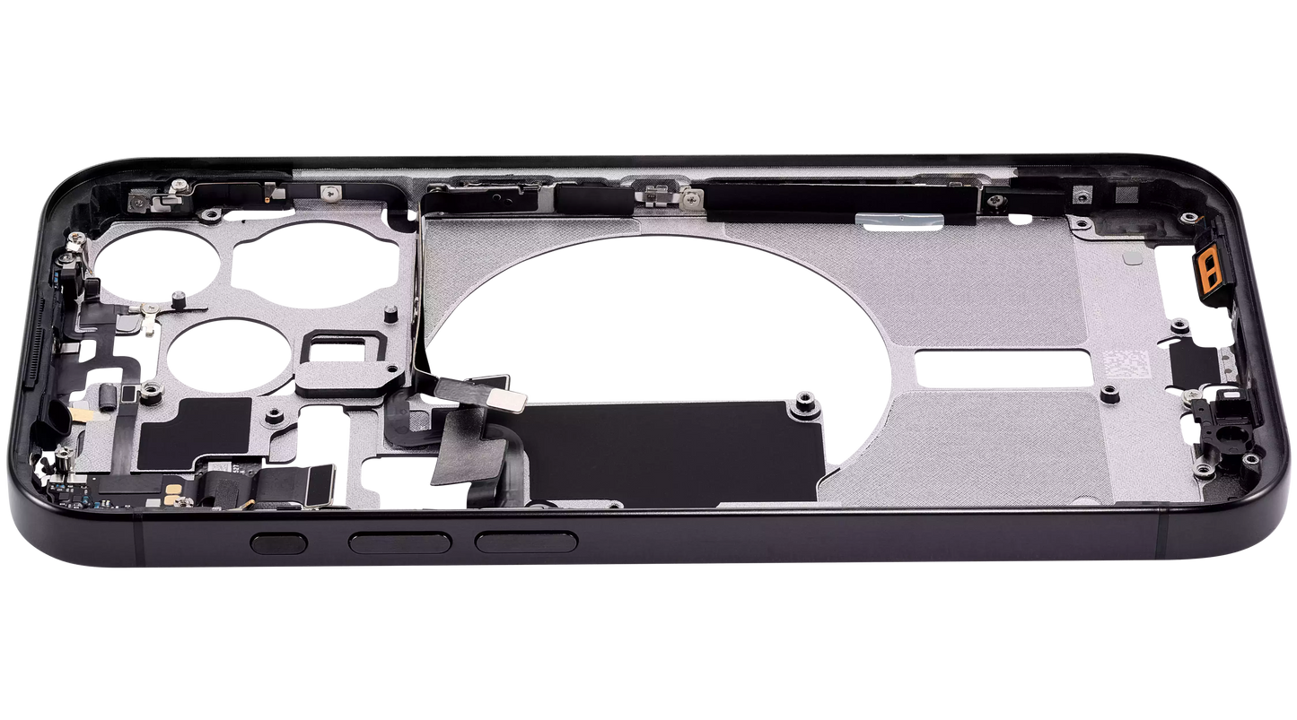 Mid-Frame Housing W/ Small Parts For iPhone 15 Pro (US Version) (Aftermarket Plus) (Black Titanium)