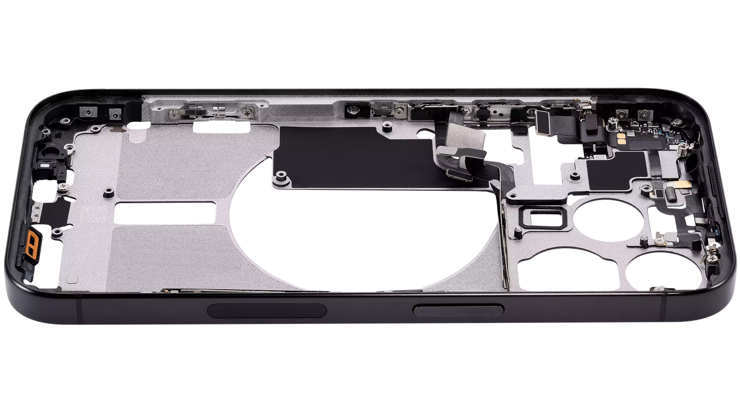 Mid-Frame Housing W/ Small Parts For iPhone 15 Pro (US Version) (Aftermarket Plus) (Black Titanium)
