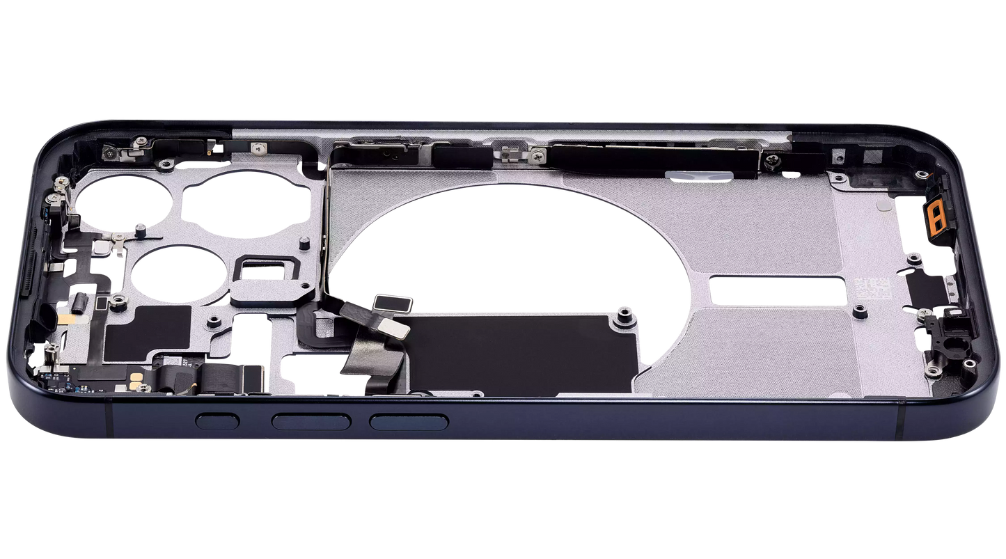 Mid-Frame Housing W/ Small Parts For iPhone 15 Pro (US Version) (Aftermarket Plus) (Blue Titanium)