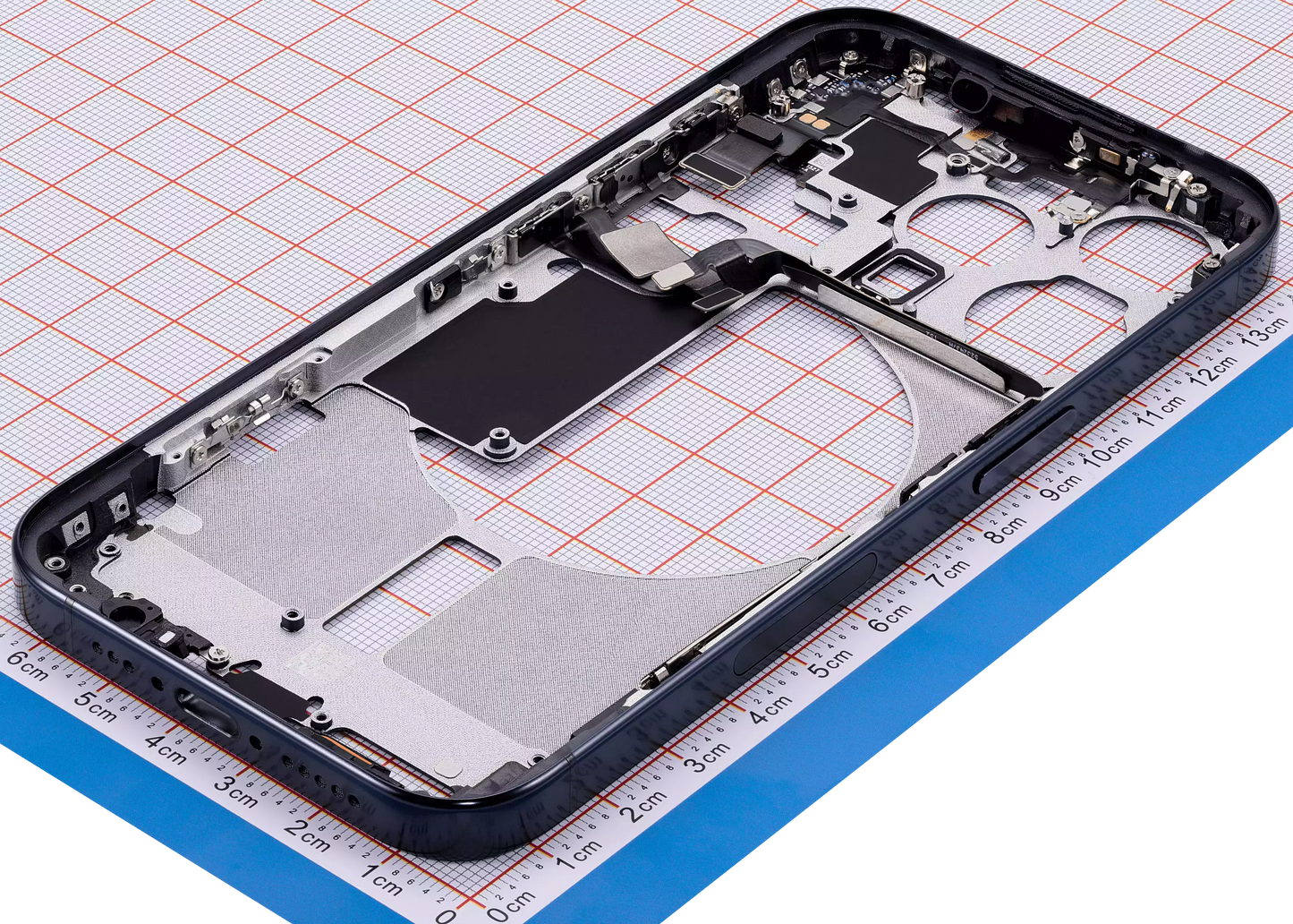 Mid-Frame Housing W/ Small Parts For iPhone 15 Pro (US Version) (Aftermarket Plus) (Blue Titanium)