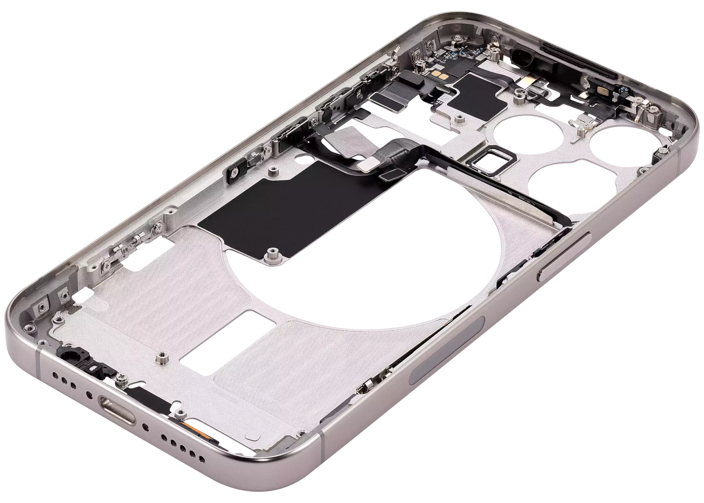 Mid-Frame Housing W/ Small Parts For iPhone 15 Pro (US Version) (Aftermarket Plus) (Natural Titanium)