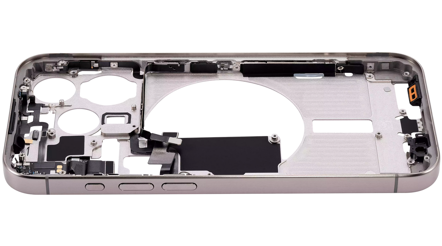 Mid-Frame Housing W/ Small Parts For iPhone 15 Pro (US Version) (Aftermarket Plus) (Natural Titanium)