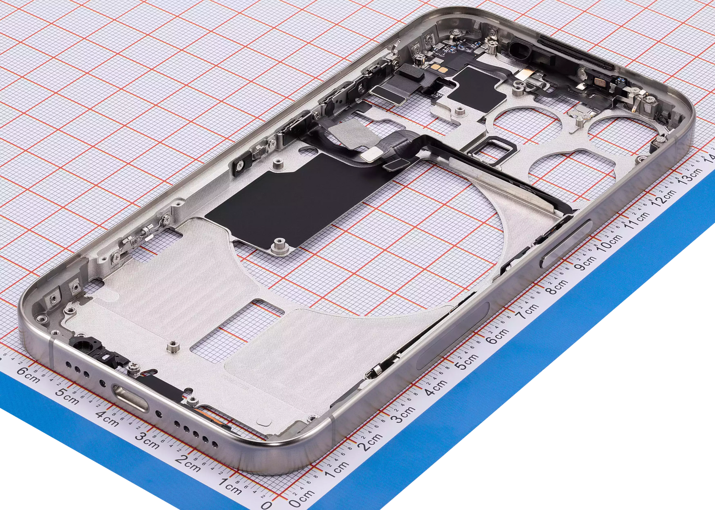 Mid-Frame Housing W/ Small Parts For iPhone 15 Pro (US Version) (Aftermarket Plus) (Natural Titanium)