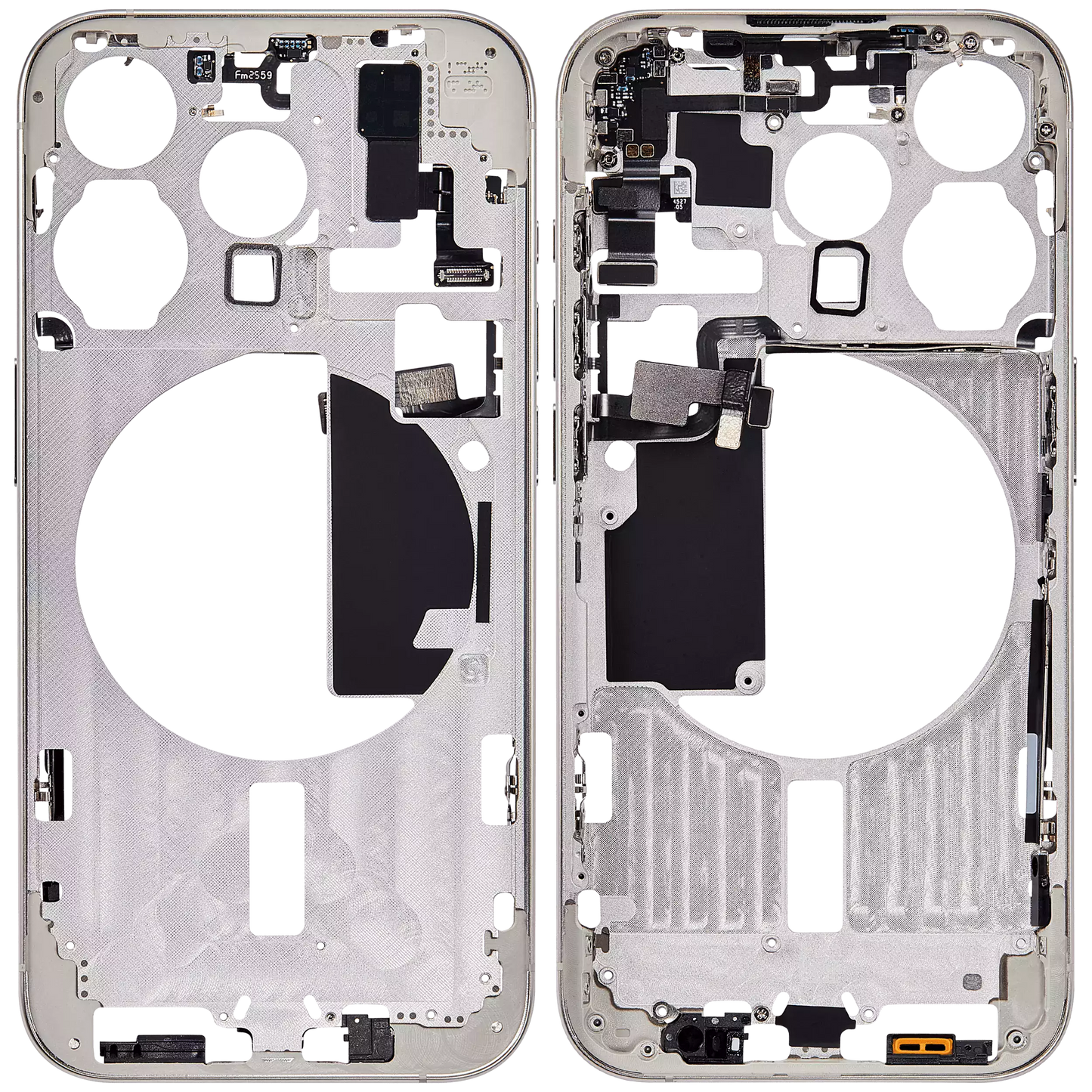 Mid-Frame Housing W/ Small Parts For iPhone 15 Pro (US Version) (Aftermarket Plus) (White Titanium)