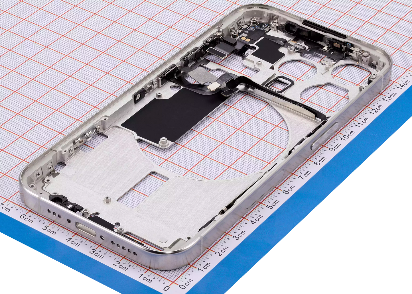 Mid-Frame Housing W/ Small Parts For iPhone 15 Pro (US Version) (Aftermarket Plus) (White Titanium)