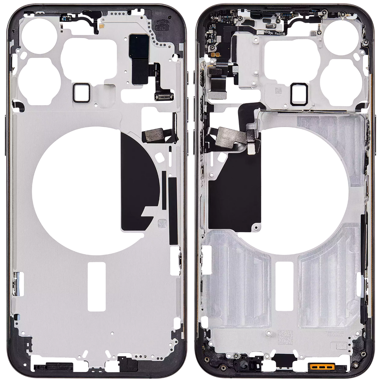 Mid-Frame Housing W/ Small Parts For iPhone 15 Pro Max (EU / Global Version) (Aftermarket Plus) (Black Titanium)